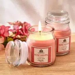 home centre Rose Haven Scented Jar Candles-picture-30