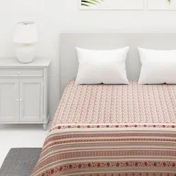 fabindia 200 TC Printed Double-Size Bedsheet with Pillow Covers image 1