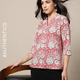 Handblock Print Cotton Straight Top-image-94