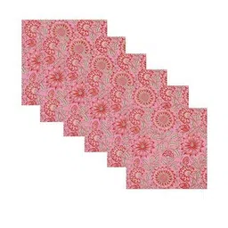 handicraft-palace Set of 6 Floral Print Cotton Table Napkins  image 1