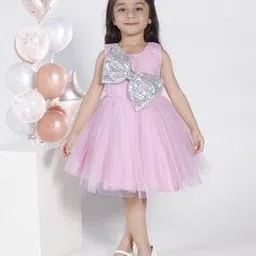 ministitch Embellished Fit & Flare Dress with Bow-Front-picture-30