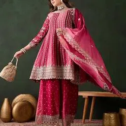 miss ethnik Women Embroidery Flared Kurta Set-picture-27