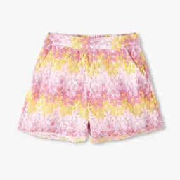 Girls Crochet Slim Fit Shorts-image-1