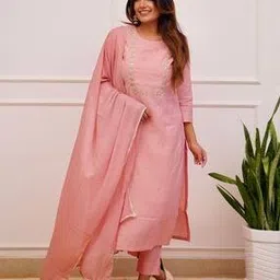 nyrika Women Embroidered Straight Kurta Suit Set-picture-45