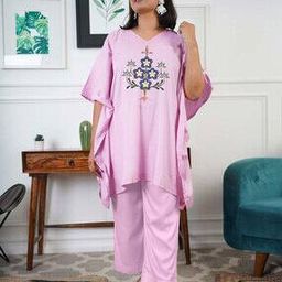 svaraa Women Floral Print Kurta & Palazzos Set-picture-31