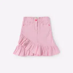 point cove A-Line Skirt with Flounce Hemline-picture-43