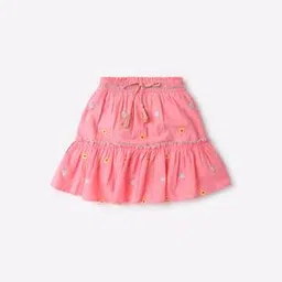 point cove Floral Embroidered Cotton Tiered Skirt-picture-18