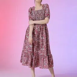 raiyani enterprise x ag Women Floral Print Fit & Flare Dress-picture-52