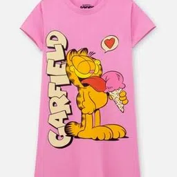 nap chief Girls Garfield Print Round-Neck A-Line Dress-picture-12