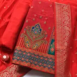 mbz.in by meena bazaar Women Paisley Woven 3-Piece Unstitched Dress Material-picture-25