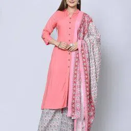 mauka Women Mandarin-Collar A-Line Kurta Set-picture-21