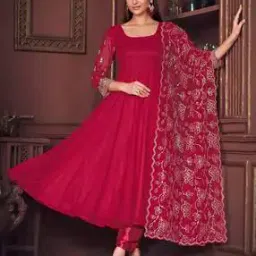 zeelpin Women Embroidery Semi-stitched Dress Material-picture-32