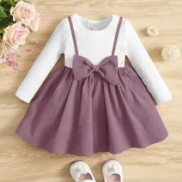 pixie n prince Girls Ribbed Fit & Flare Dress-picture-2