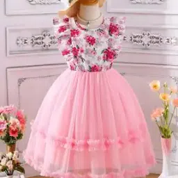 Girls Floral Print Fit & Flare Dress-image-19