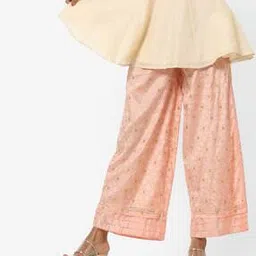 Printed Palazzo Pants with Sequinned Hems-picture-48