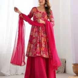 nyrika Women Floral Print Anarkali Kurta Set image 1