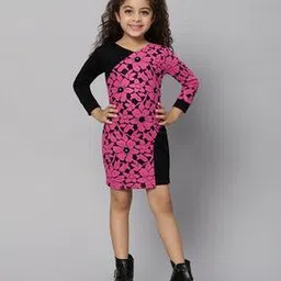 mac win Girls Floral Print Bodycon Dress-picture-50