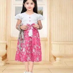 amreliya enterprise Girls Printed Fit & Flare Dress-picture-16