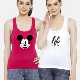 friskers Pack of 2 Cartoon Print Tank Top-picture-31