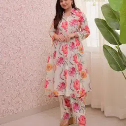 laxminarayan apparel Women Floral Print A-Line Kurta Set-picture-31