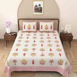 mafatlal 144 TC Floral Print King-Size Bedsheet with Pillow Covers-picture-50