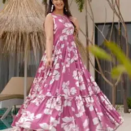 vishva creation Women Floral Print Tiered Dress-picture-29