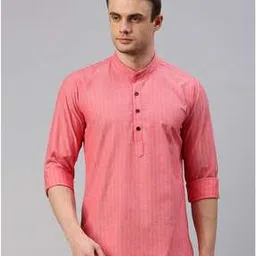 cross court Men Regular Fit Kurta with Band Collar-picture-33