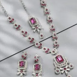 vatsalya Women Silver-Plated Necklace & Earrings Set with Mangtika-picture-23
