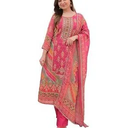 bharvita Women Embroidered Straight Kurta Suit Set-picture-50