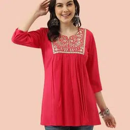 jhanvi designer studio Women Embroidered Regular Fit Top-picture-25