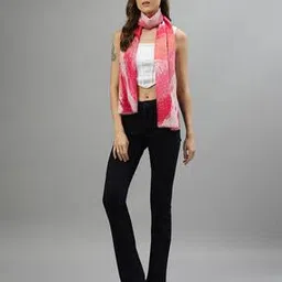 centrestage Printed Scarf with Frayed Hem-picture-34