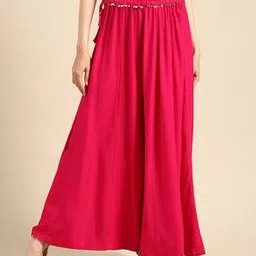 tag 7 Double Flared Palazzos with Elasticated Waist-picture-11