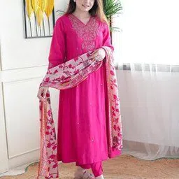 nyrika Women Embroidered A-Line Kurta Suit Set-picture-51