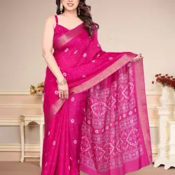 magneitta Women Printed Saree with Contrast Border image 1