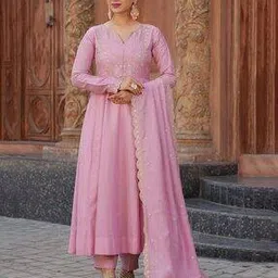 nyrika Women Embroidered Anarkali Kurta Suit Set-picture-42