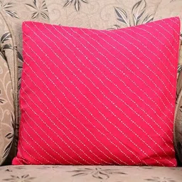 molcha by babita singh Handcrafted Embroidered Cotton Cushion Cover 16"x16" image 1