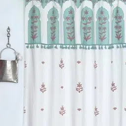 tranquebar home Set of 2 250 GSM Floral Print Window Curtains-picture-15