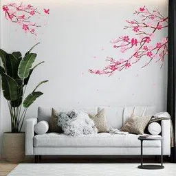 rangoli Set of 2 Floral Branch with Happy Birds Wall Stickers-picture-23