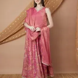 melange by lifestyle Women Floral Print Straight Kurta Suit Set -picture-48