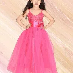 arshia fashions Girls Embellished Gown Dress with Floral Accent-picture-52