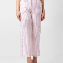 spykar Women Striped Relaxed Fit Flat-Front Trousers-picture-53