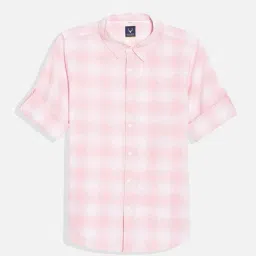 allen solly Boys Checked Slim Fit Shirt image 1