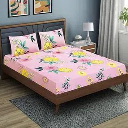 good homes 150 TC Floral Print Double Bedsheet with 2 Pillow Covers-picture-20