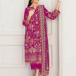 kaleesha fashion Women Embellished 3-Piece Semi-Stitched Straight Dress Material-picture-30