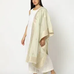 Women Patterned Dupatta with Zari Border-image-55