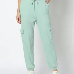 Women Waffle-Knit Regular Fit Joggers-image-52