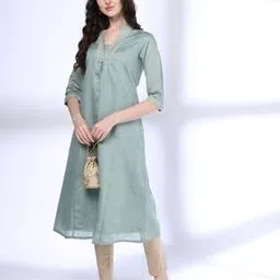 avaasa mix n' match Women Embroidered A-line Kurta-picture-19