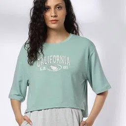 Women Typographic Print Boxy Fit Top-image-38