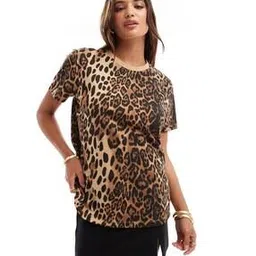 asos design Women Leopard Print Cotton Oversized Crew-Neck T-Shirt-picture-53
