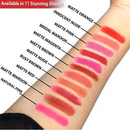 PERPAA Set of 3 Push Pop & Play Long-Lasting Moisturising Creamy Matte Lipsticks 3.5 g Each -Orange 193 - Red 196 - Innocent Nude 306 image 3